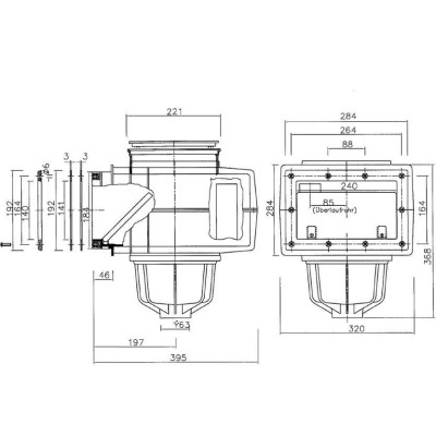 SKIMMER V20 ABS do fólie, 200 x 150 mm, s mosaznými zástřiky - Šedý (RAL7037)