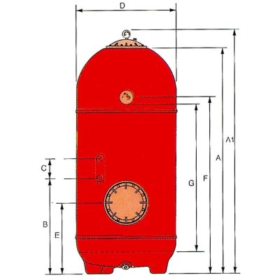 Filtrační nádoba San Sebastian s filtračním křížem - &NO216, 640mm, hl. lože 1,0m, bez 6ti cestného ventilu