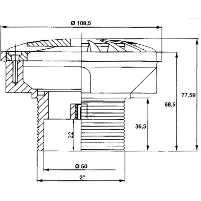 Podlahová tryska KRIPSOL - 14 m3/h, uzavíratelná 0--100 %, pro beton